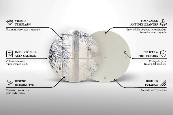 Deska kuchenna szklana Subtelne liście
