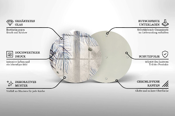 Deska kuchenna szklana Subtelne liście