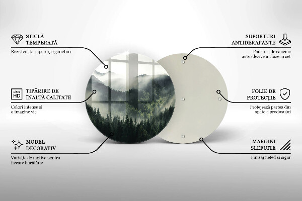 Deska kuchenna szklana Pejzaż las i mgła