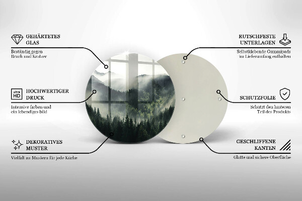 Deska kuchenna szklana Pejzaż las i mgła