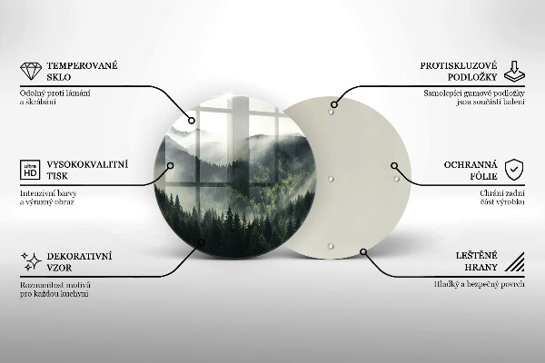 Deska kuchenna szklana Pejzaż las i mgła