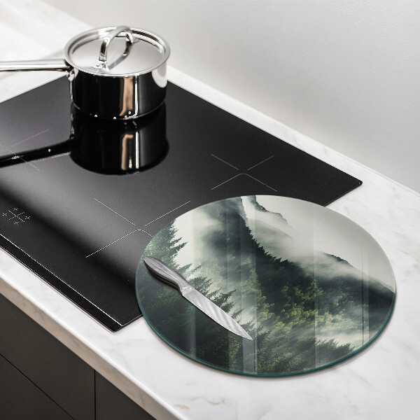 Deska kuchenna szklana Pejzaż las i mgła