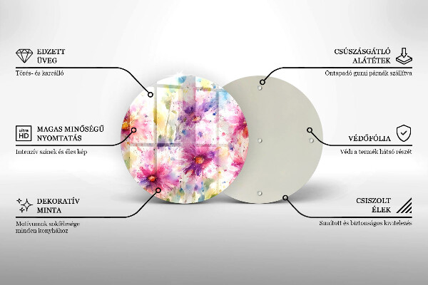 Deska kuchenna szklana Namalowane kwiaty