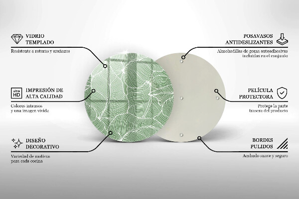 Deska kuchenna szklana Linearne liście