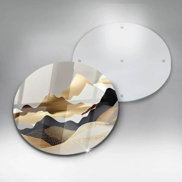 Deska kuchenna szklana Abstrakcja złote góry