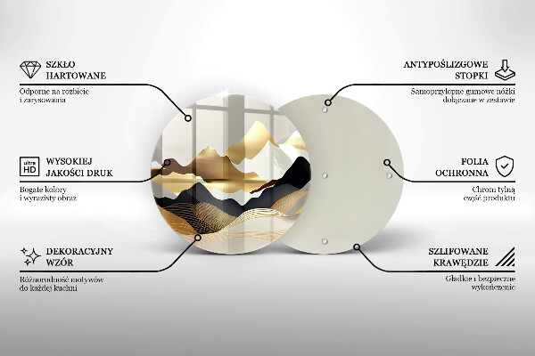 Deska kuchenna szklana Abstrakcja złote góry