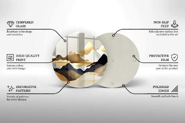 Deska kuchenna szklana Abstrakcja złote góry
