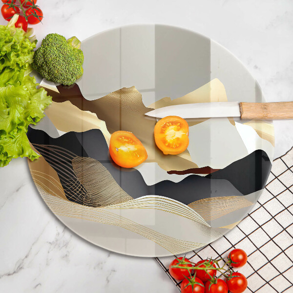 Deska kuchenna szklana Abstrakcja złote góry