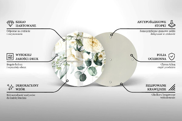 Deska kuchenna szklana Akwarelowe kwiaty