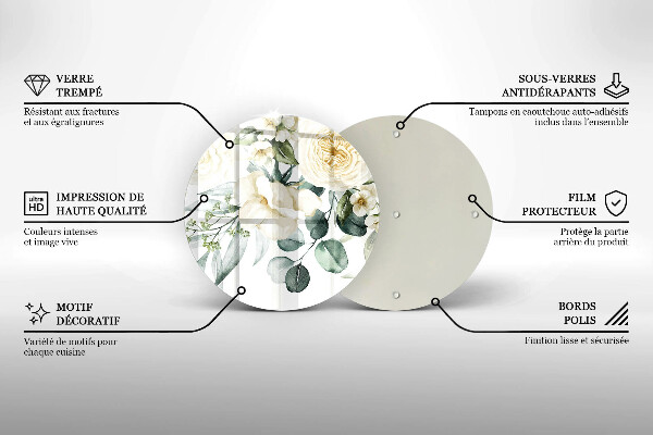 Deska kuchenna szklana Akwarelowe kwiaty