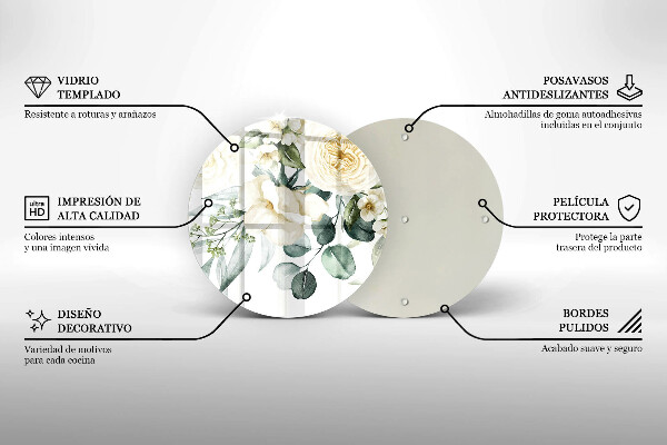 Deska kuchenna szklana Akwarelowe kwiaty