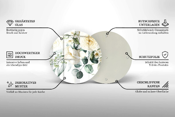 Deska kuchenna szklana Akwarelowe kwiaty