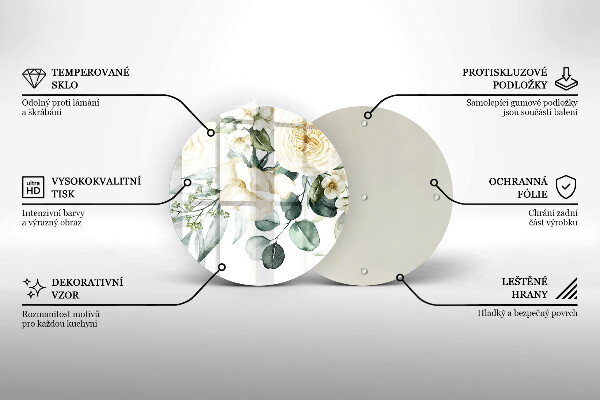 Deska kuchenna szklana Akwarelowe kwiaty