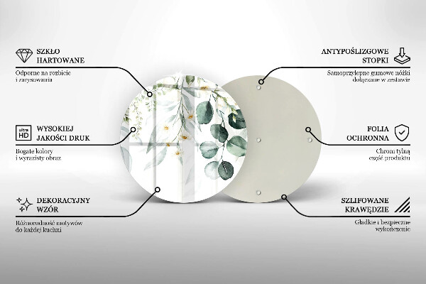Deska kuchenna szklana Akwarelowe rośliny