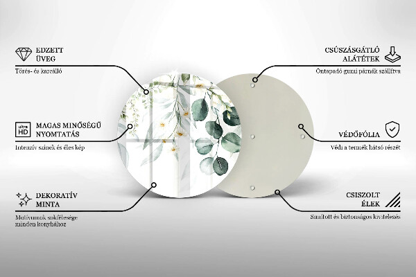 Deska kuchenna szklana Akwarelowe rośliny