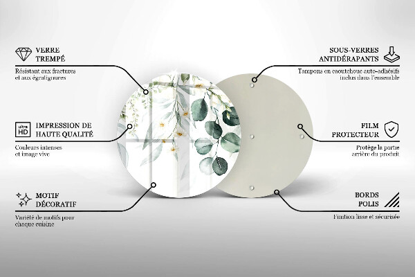 Deska kuchenna szklana Akwarelowe rośliny