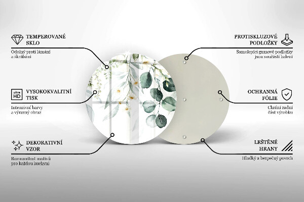 Deska kuchenna szklana Akwarelowe rośliny