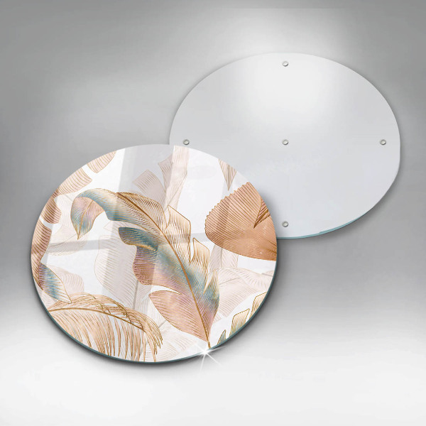 Deska kuchenna szklana Boho pióra i liście