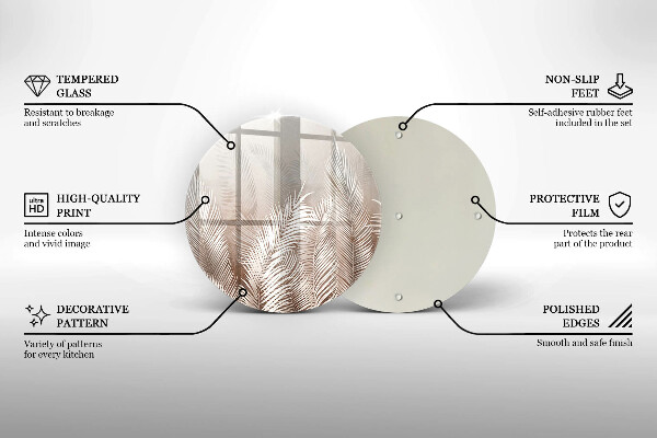 Deska kuchenna szklana Roślinność boho liście