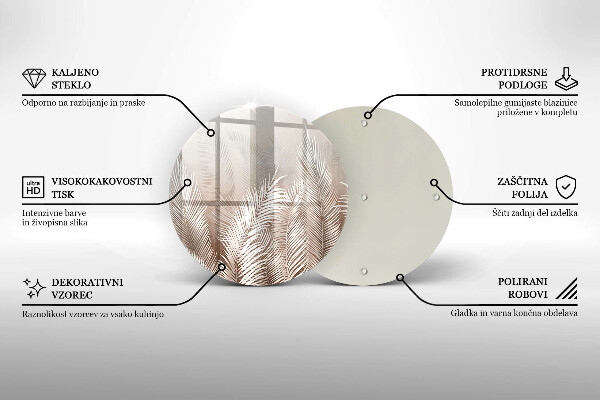 Deska kuchenna szklana Roślinność boho liście