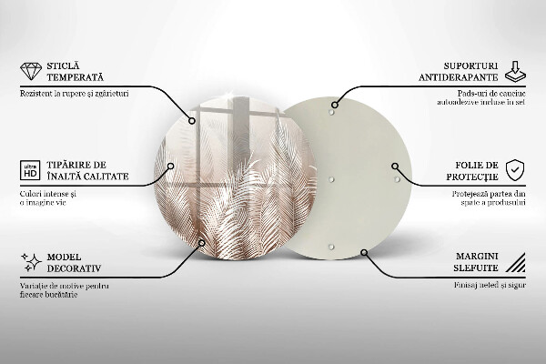 Deska kuchenna szklana Roślinność boho liście