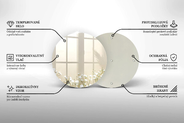 Deska kuchenna szklana Gipsówka boho kwiaty