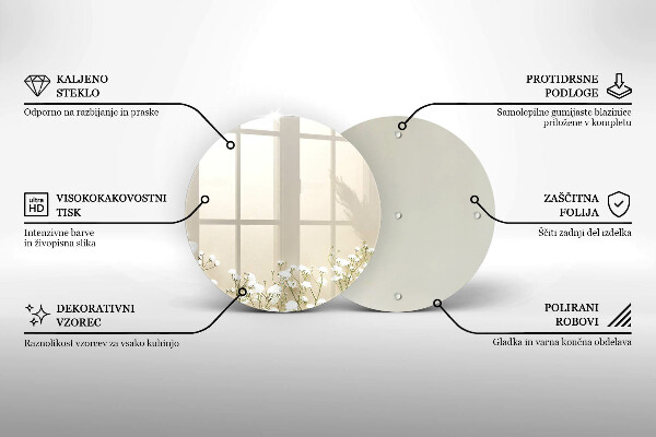 Deska kuchenna szklana Gipsówka boho kwiaty