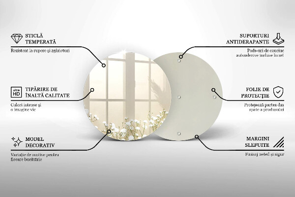 Deska kuchenna szklana Gipsówka boho kwiaty