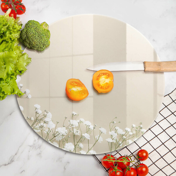 Deska kuchenna szklana Gipsówka boho kwiaty