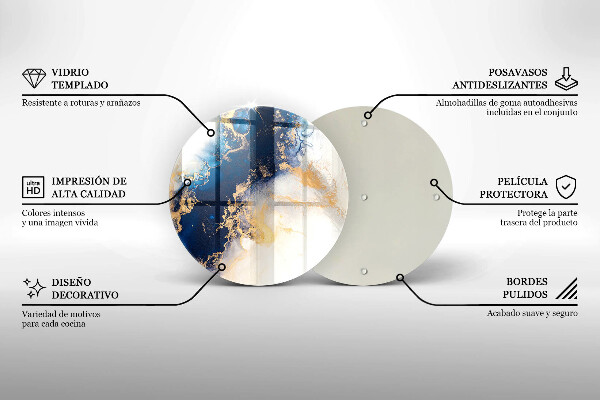 Deska kuchenna szklana Abstrakcja z błękitem