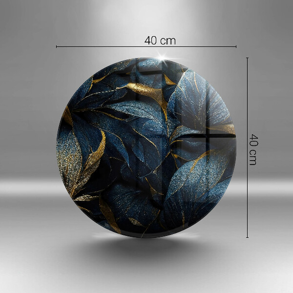 Deska kuchenna szklana Ozdobne liście ze złotem