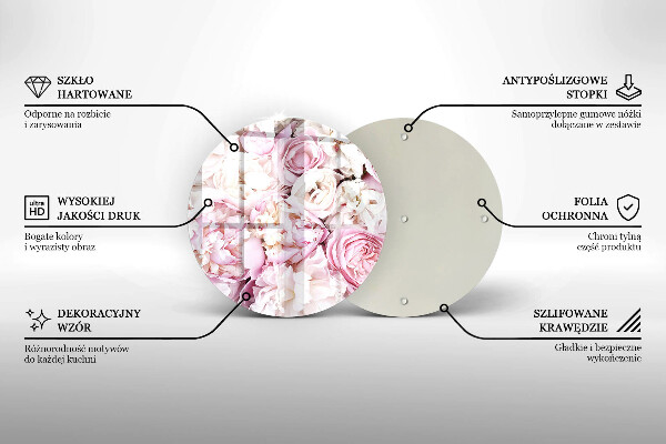 Deska kuchenna szklana Bukiet piwonii