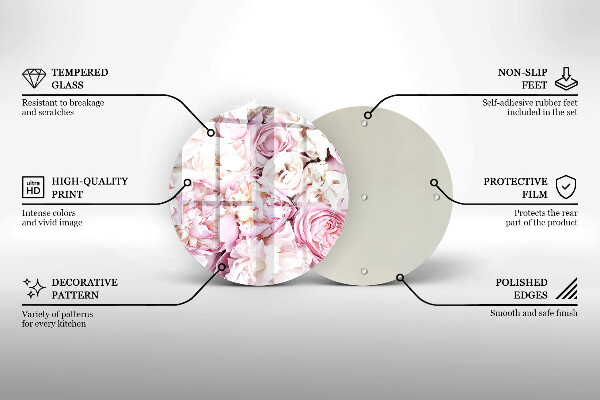 Deska kuchenna szklana Bukiet piwonii
