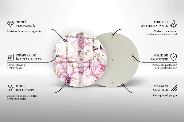 Deska kuchenna szklana Bukiet piwonii