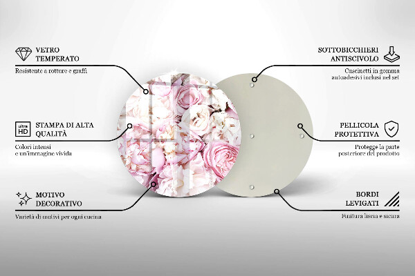 Deska kuchenna szklana Bukiet piwonii
