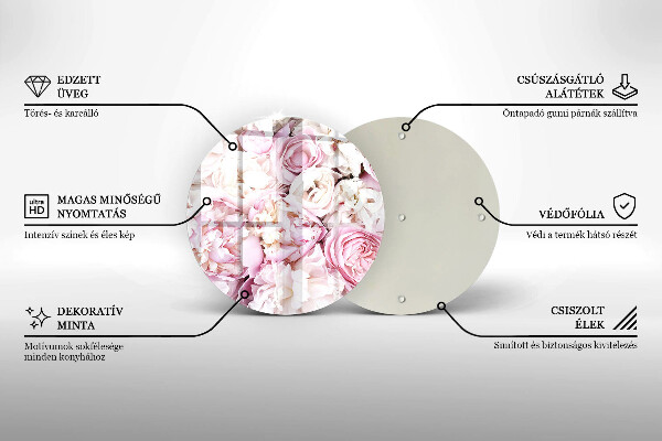 Deska kuchenna szklana Bukiet piwonii