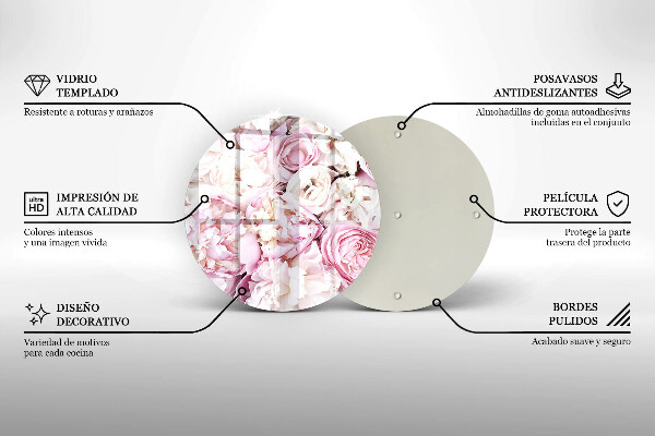 Deska kuchenna szklana Bukiet piwonii