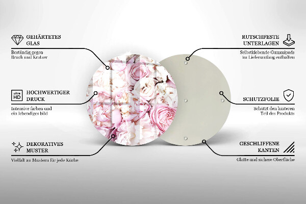 Deska kuchenna szklana Bukiet piwonii