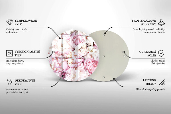 Deska kuchenna szklana Bukiet piwonii