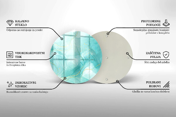 Deska kuchenna szklana Błękitno-złota abstrakcja