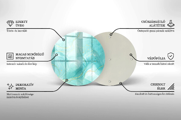 Deska kuchenna szklana Błękitno-złota abstrakcja