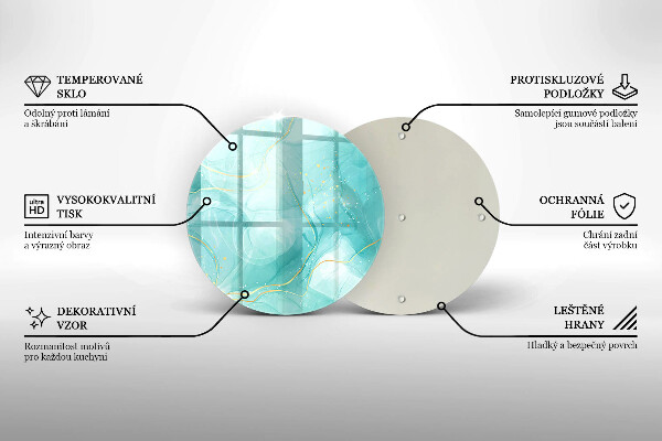 Deska kuchenna szklana Błękitno-złota abstrakcja