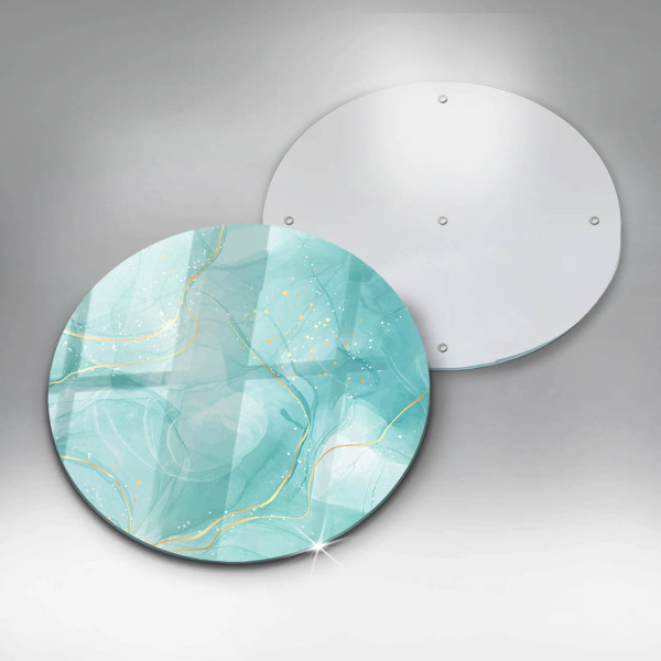 Deska kuchenna szklana Błękitno-złota abstrakcja