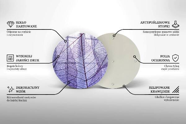 Deska kuchenna szklana Liście z żyłkami