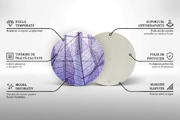 Deska kuchenna szklana Liście z żyłkami