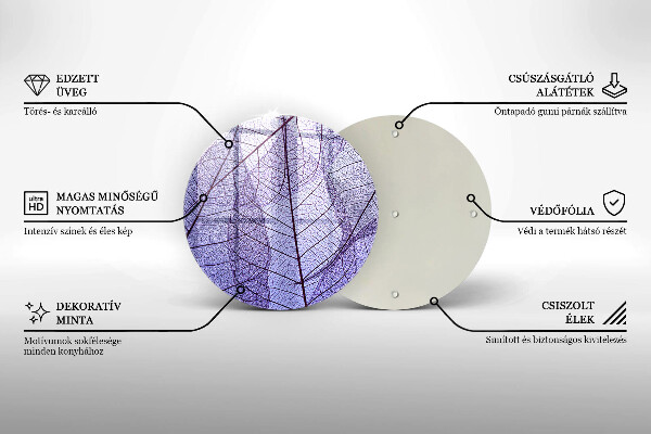 Deska kuchenna szklana Liście z żyłkami