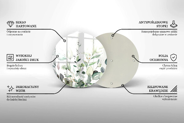 Deska kuchenna szklana Akwarelowe rośliny