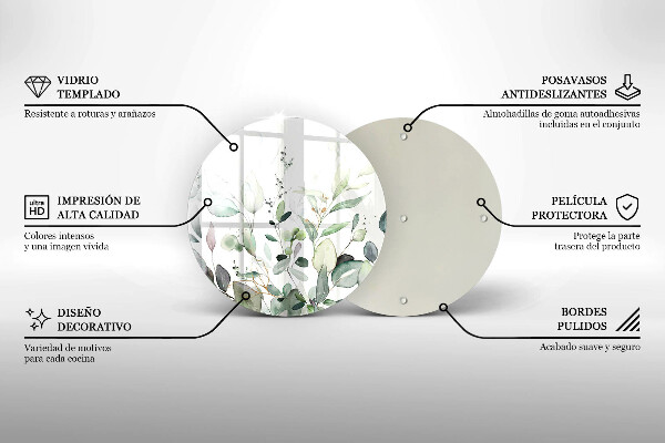 Deska kuchenna szklana Akwarelowe rośliny