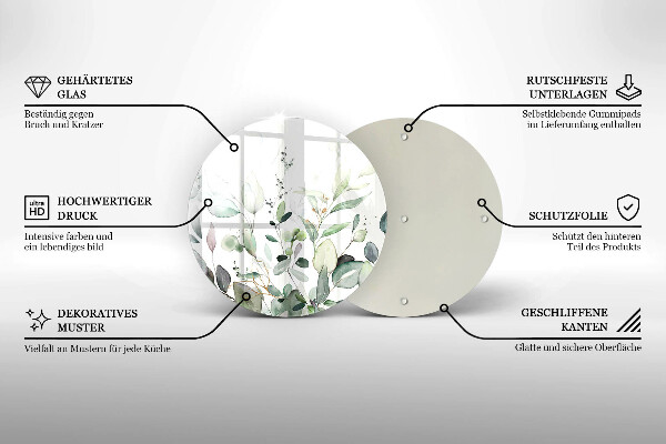 Deska kuchenna szklana Akwarelowe rośliny