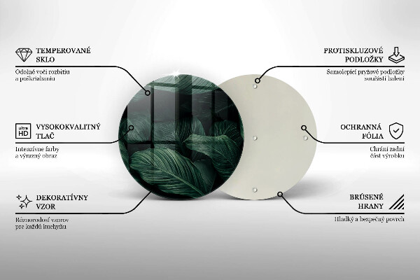 Deska kuchenna szklana Ciemne liście